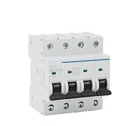 1PCS AC MCB 4P 415V Circuit Breaker 6A 10A 16A 20A 25A 32A 40A 50A 63A B Curve C Curve 6KA Approved(4P B Curve,6A)