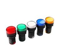 1pcs AD16-22 22mm12V 24V 110V 220V 380V Panel Mount LED Power Indicator Signal Light Lamp Red Blue Green Yellow(AD16-22 Blue,12V)