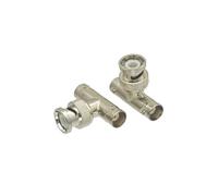 1Pcs Adapter BNC Male Plug To 2x BNC Female Jack Straight Zn T Splitter RF COAXIAL Connector(1-10PCS)