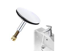 1Pcs Adjustable Bath Plug Replacement 43mm Cover Pop Up Bath Plug Replacement 8mm Pole Pop-Up Brass Chrome Bathtub Plug with Screw
