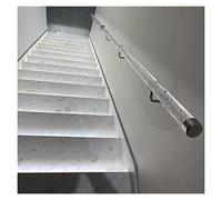 1pcs Adjustable Clear Acrylic Stair Handrail - 1.6 to 20 Ft Wall-Mounted Railing with Elegant Silver/Gold Brackets(Silver Bracket,60cm(2ft))
