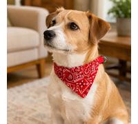 1Pcs Adjustable Dog Bandana Scarf,Triangle Towel for Small Medium Dogs | Paisley Printed Triangle Scarf With Metal D-Ring, Fit For Pet Neck Circumference 9.45-15.75 Inches, Easy To Wear And Remove