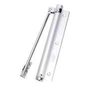 1pcs Adjustable Door Closer Single Spring Strength Surface Mounted Closing Fire Rated Hardware 180 * 165 * 53mm(Silver)