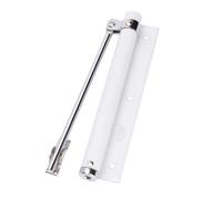 1pcs Adjustable Door Closer Single Spring Strength Surface Mounted Closing Fire Rated Hardware 180 * 165 * 53mm(White)