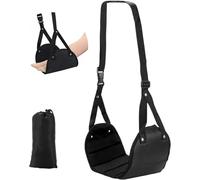 1Pcs Adjustable Foot Hammock Airplane Footrest Plane Travel Essentials Foot Hammock,Portable Aircraft Flying Accessories for Office, Dorm, Airplane (Black)