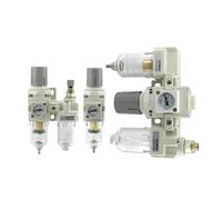 1pcs Air Compressor Pneumatic Two-Piece Oil-Water Separator AC2010 air Source Processor Pump Filter Gas Pressure regulating Valve(AC2000-02)