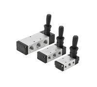 1pcs Air Valve Switch 4H210-08 4H310-10 4H410-15 Manual Hand Wrench Pneumatic Control Pull 1/4" 2 Position 5 Port Plate Reversing(with 6mm Fittings,4H410-15)
