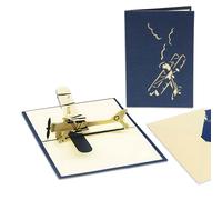 1PCS Airplane Birthday Pop Up Card with Envelope, Unique 3D Aviation Birthday Card for Men Aircraft Theme for Plane Enthusiasts Airplane Lovers New Year Birthday Universal Blessing Card Christmas