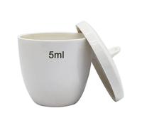 1pcs All size available 5ml to 300ml Porcelain crucible lab 1pcs ceramic crucible with lid for school labratory experiment(5ml)