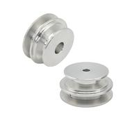 1PCS Aluminum Alloy 40&50MM Double Groove Pulley 8-20MM Fixed Bore V-Shape Pulley Wheel for Motor Shaft Drive (16MM)