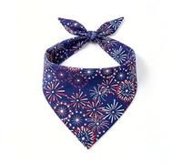 1Pcs American Independence Day Dog Bandanas,4th July Party Decorations Firework Prints Pets Scarf Dog Costume Accessories Adjustable Triangle Dog Bandana Washable for Medium Large Dogs Cats,70*48*48CM