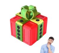 1pcs Annoying Present Box，3D Printed Gift Boxes with Twist Storage，Novelty Gift Wrap Box for Birthday Christmas April Fools' Day Prank Birthday gift Valentine（8cm*8cm，red & green）