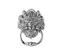 1PCS Antique Lion Door Knocke Lion Head Door Handle Front Door Handle Pull Ring Zinc Alloy Door Pull Handle(Silver)