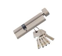 1pcs Asymmetrical Brass Lock Cylinder with Knob - Secure Replacement for Aluminum Alloy Doors, 32mm Height(45+35t)