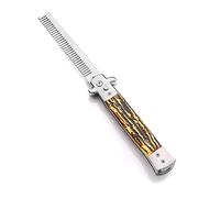 1pcs Automatic Stainless Steel Combs Foldable Knife Brushes Hair Trimmer Comb Brush Accessories butterfly Mens Pocket Knife Comb