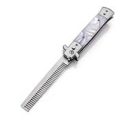 1pcs Automatic Stainless Steel Combs Foldable Knife Brushes Hair Trimmer Comb Brush Accessories butterfly Mens Pocket Knife Comb