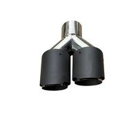 1Pcs Automobile Universal Carbon Fib Exhausts Tail Tip Double-outlet Exhaust Nozzle Matte Throat(63mm IN-89mm OUT b)