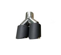 1Pcs Automobile Universal Carbon Fib Exhausts Tail Tip Double-outlet Exhaust Nozzle Matte Throat(66mm IN-89mm OUT a)