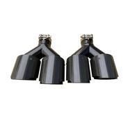 1Pcs Automobile Universal Carbon Fib Nozzle Double-outlet Exhaust Tail Throat Glossy Exhausts Tail Tips(66mm IN-101mm OUT a)
