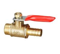 1PCS Ball Valve Brass 6/8/10/12mm Red Lever Handle Ball Valve Hose Barb 1/4" 3/8" 1/2" BSP Male Thread Connector Pipe Fitting Coupler Adapter(10mm - 1I4 inch)