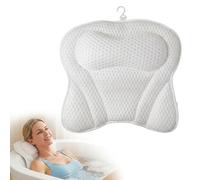 1Pcs Bath Pillow For Head And Neck, Butterfly Shaped Bath Pillows For Bathtub, 4d White Bath Cushion With Soft Support, Ergonomic Design Bath Accessories For Relaxing Baths And Spa At Home