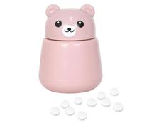 1Pcs Bear-Shaped Pill Crusher,Portable Powder Crushing Tool,Medicine Grinder for Tablets,Vitamins,Medicine,Easy Grind Medication Aid for Seniors(Pink)
