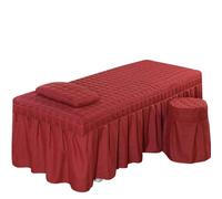 1pcs Bed Sheet Only Solid Beauty Salon Massage Table Mattress Skin-Friendly SPA Full Cover with Hole 5 Sizes for Spa Beauty Salon(Burgundy,190x70 bedskirt only)