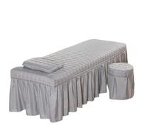 1pcs Bed Sheet Only Solid Beauty Salon Massage Table Mattress Skin-Friendly SPA Full Cover with Hole 5 Sizes(Light Grey,180x60 bedskirt only)