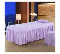 1pcs Bed Sheet Only Solid Beauty Salon Massage Table Skin-Friendly SPA Full Cover with Skirt No Pillowcase for Spa Beauty Salon(Color-05,Round Head (70x185))