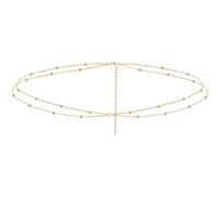 1Pcs Belly Chain, Gold Waist Chain for Women, Adjustable Body Chains for Beach, Music Festivals, Bikini Parties, and Casual Wear, Includes Two-Layer and Cross Two-Layer Designs with Extenders