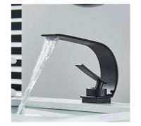 1PCS Black Bathroom Basin Mixing Single Hole Crane Hot and Cold Sink Countertop Mount Basin Sink Wash Basin(Black B)