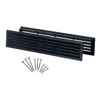 1pcs, Black Door Vent Cover 450x92mm - Plastic Ventilation Grille - 17.7"x3.6" Vents for Interior Doors Two Sided - Bathroom Ventilation Grille - Door Return Air Register with Screws by Steinberg14
