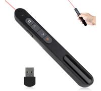 1PCS Black Presentation Clicker for PowerPoint Remote Without AAA Battery