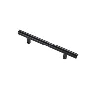 1PCS Black Round Handle Brushed Handle Drawer Cabinet Wardrobe Kitchen Door Windows Pull Handle 150mm Length (Hole Centers 96mm)