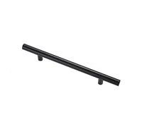 1PCS Black Round Handle Brushed Handle Drawer Cabinet Wardrobe Kitchen Door Windows Pull Handle 200mm Length (Hole Centers 128mm)