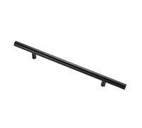 1PCS Black Round Handle Brushed Handle Drawer Cabinet Wardrobe Kitchen Door Windows Pull Handle 250mm Length (Hole Centers 160mm)