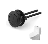 1pcs Black Toilet Flush Button, 38mm 48mm 58mm Dual Water Tank Valve Round Head for Home Bathroom Hotel(Fits 48mm-54mm Hole)