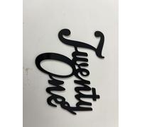 1PCS Black Twenty One Cake Topper,Acrylic 21st Birthday Party Decoration,Cheers to 21 Years Theme Cake Pick,Number 21 Cake Decoration for Wedding Anniversary Birthday Party