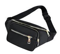 1pcs Black Waterproof Fanny Pack, Outdoor Sports Fanny Pack, Unisex Shoulder Bag for Commuting, Shopping, Traveling, Walking, Running, Cycling