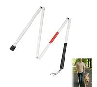 1PCS Blind Stick Lightweight Foldable Design for Easy Storage 1.25m Red White Reflective Walking Stick with Non-Slip Handle and Wear Resistant Foot Pad Cane for Vision Impaired and Blind