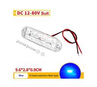 (1PCS, blue) 12V 24V 12smd Car LED Strobe Warning Light Emergency Flasher Waterproof Led Signal Lights Grille Flashing LightBar Truck Trailer RV Beacon Lamp