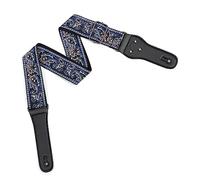 1pcs Blue Gray Embroidered Guitar Strap Set for Acoustic Bass Electric Guitars with Headstock Performance Accessories Strap Picks and Non Slip Buckles