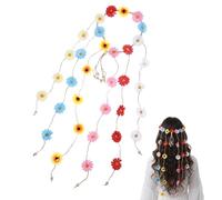 1Pcs Bohomiaa Floral Crown, Summer Beach Headwear, Daisy Hair Accessory, Colorful Sunflower Headband for 60s 70 s Bohemian Style, Women Parties Outfit Costume