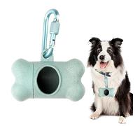 1Pcs Bone Shaped Dog Poo Bag Holder Doggy Poop Bag Dispenser Leak-Proof Key Chain Belt Collar Clip Dog Poo Pickup Bags Organizer Pet Supplies Dogs(Green, No Poo Bags)