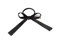 1PCS Boutique Double-layer Bowknot Hair Band Lovely Satin Ribbon Head Band Stretch Rubber Band Ponytail Accessories Black Practical design