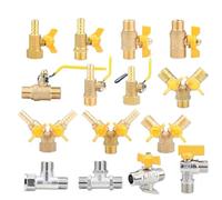 1pcs Brass 1/2 Female Male Thread Barb Three Way Gas Valve DN15 Angle Valve Pipe Fitting Connector Adapter for Fuel Gas Water Oil(5)