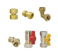 1pcs Brass 2/3-way 1/2" Male Female Thread Connector Splitter 1/2inch Copper Metal Thread Water Pipe Tap Tube Fittings(A)