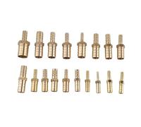 1pcs Brass 2 Way Reducing Straight Hose Barb Barbed Pipe Fitting Reducer Copper Coupler Connector Adapter(12mm-16mm Barb)