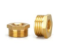 1PCS Brass Adapter Fitting BSP Reducing Hexagon Bush Bushing Male to Female Connector Fuel Water Gas Oil 1/8" 1/4" 3/8" 1/2" 3/4" 1"(F 3/8" to M 3/4")