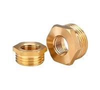 1pcs Brass British Standard Pipe Thread Reducing Hexagon Bushing Adapter Fitting,Male to Female Connector 1/8" 1/4" 3/8" 1/2" 3/4" 1"(F 02 To M 03,20 Pcs)